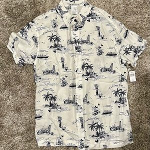Disney Cruise Line Button Up Hawaiian Shirt S